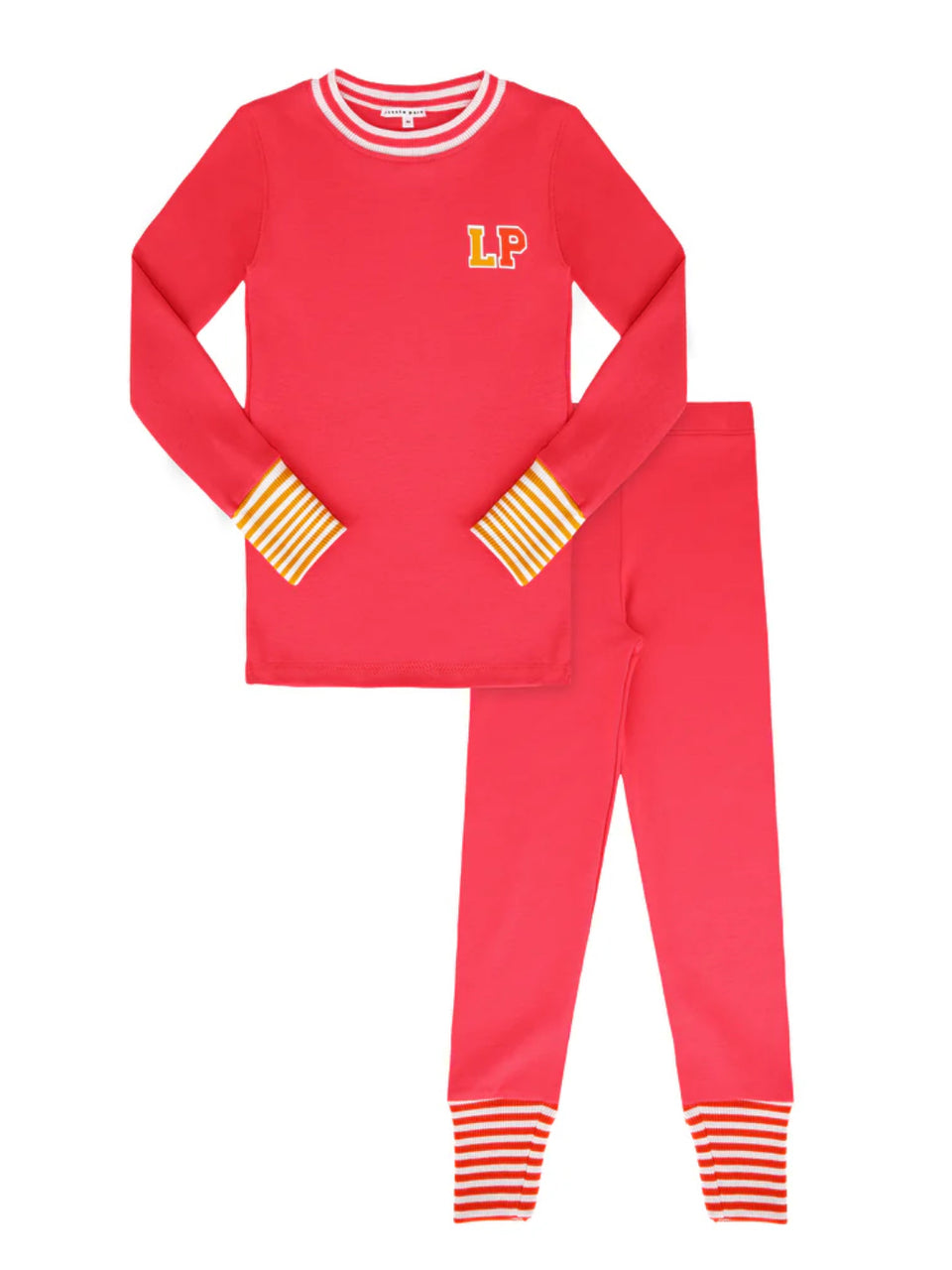Little Parni Pink Varsity Colorblock Pajamas