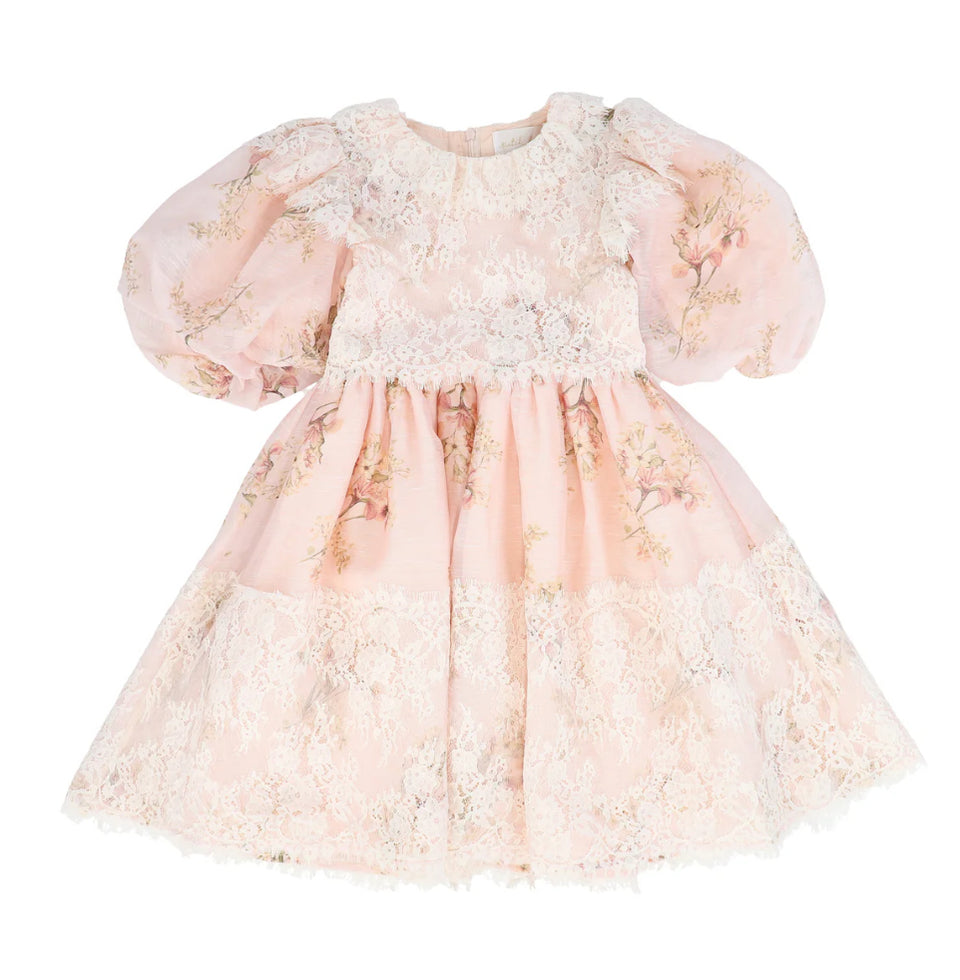 Petite Amalie Blush Orchid French Lace Dress