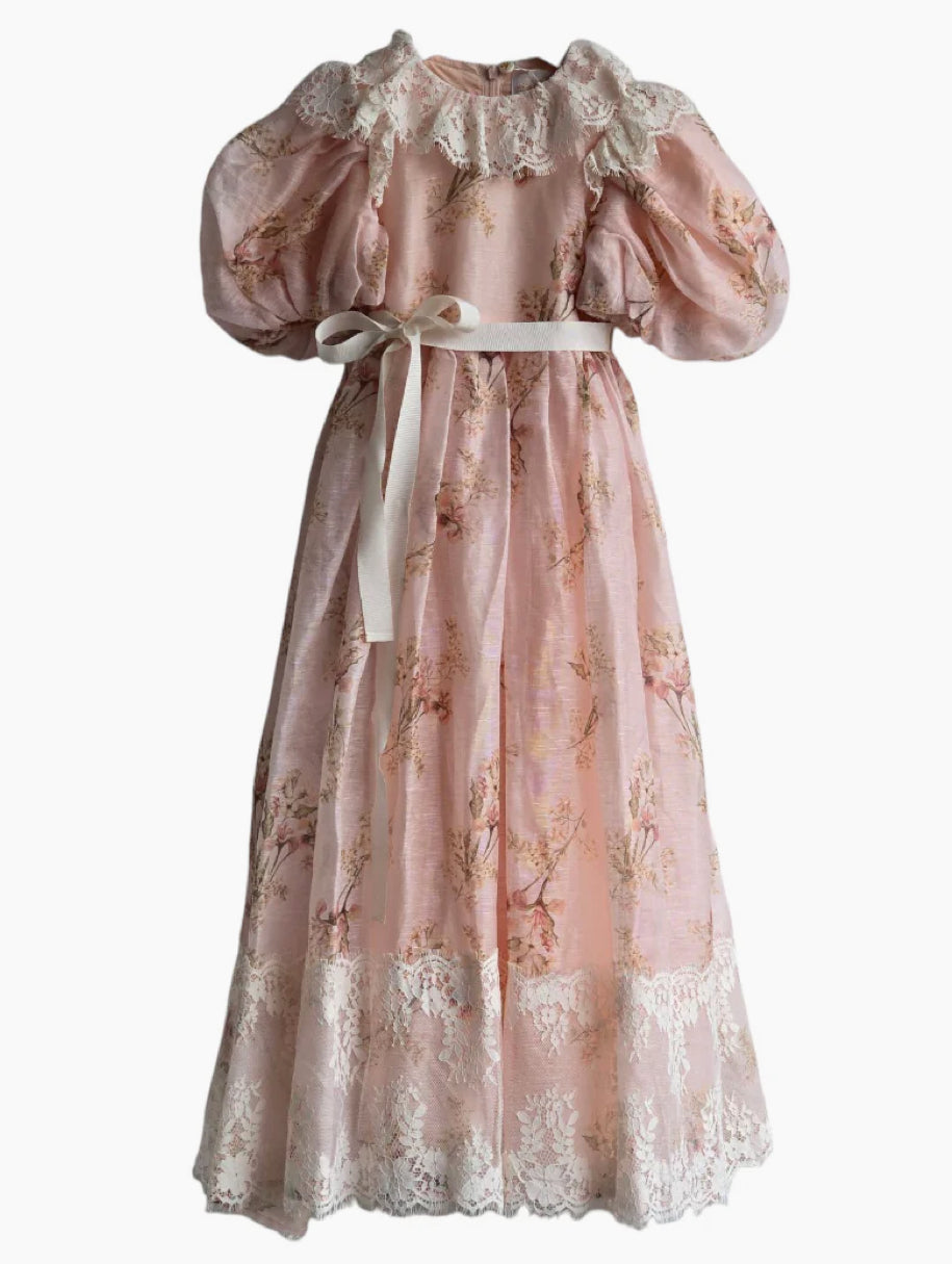 Petite Amalie Blush Orchid Linen Gown