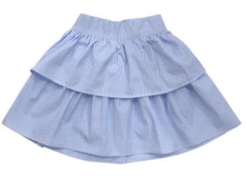 Little Parni Blue & White Stripe Ruffle Skirt