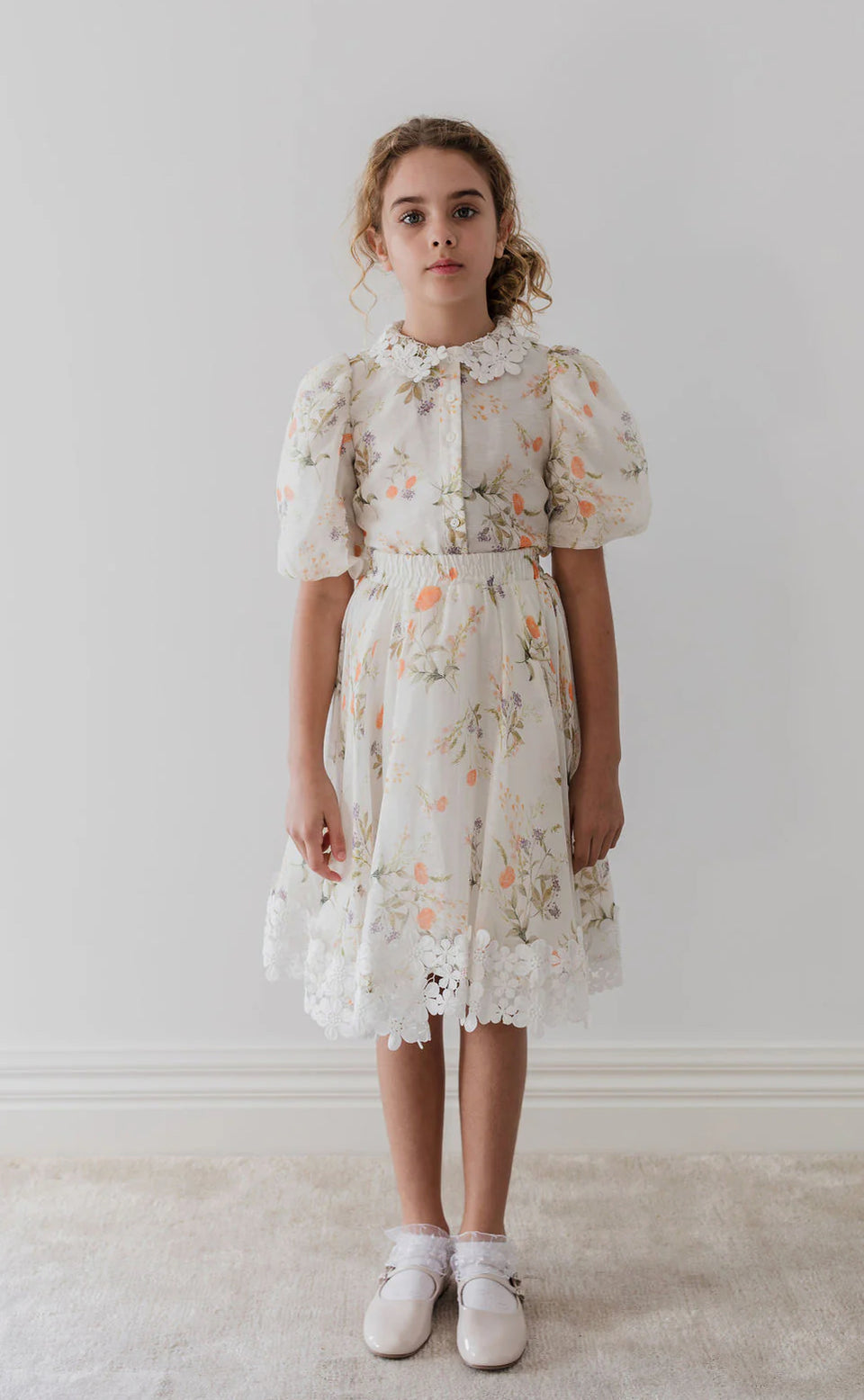 Petite Amalie Summer Bouquet Print Linen Set