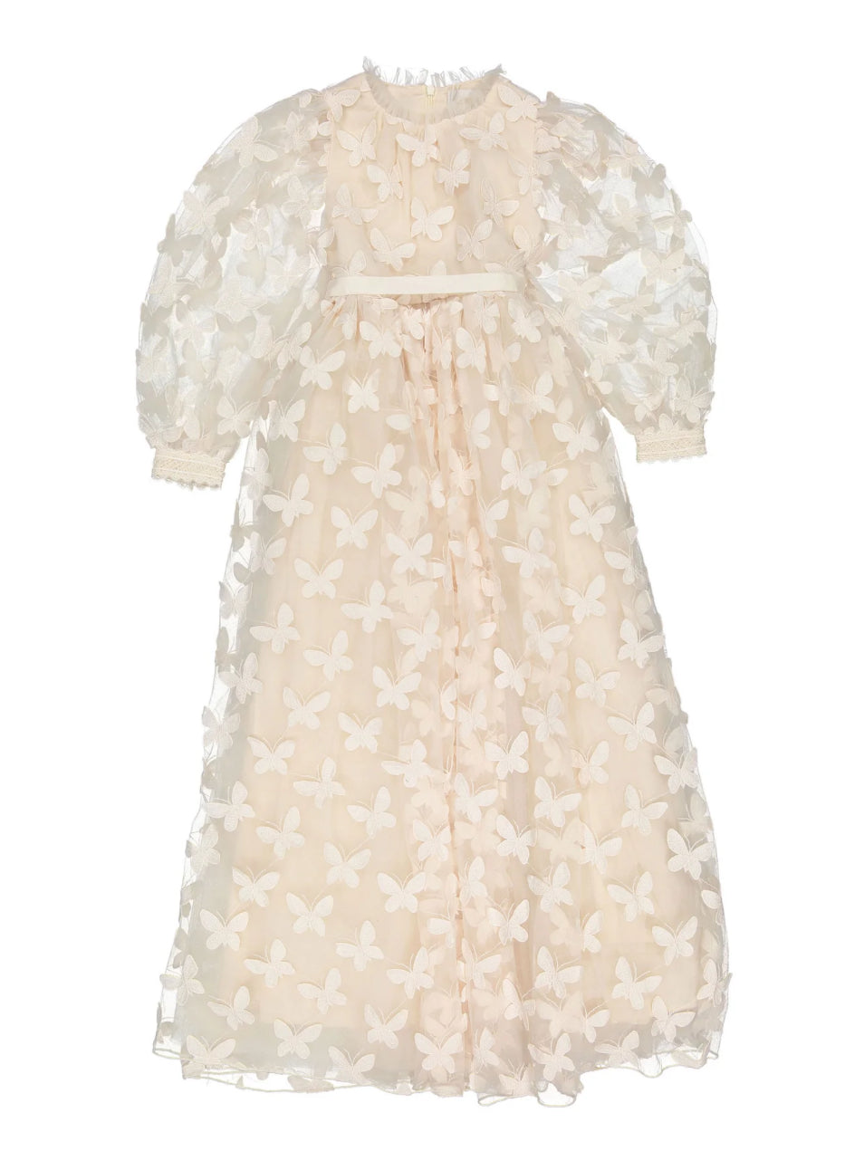 Petite Amalie Vanilla Butterfly Tulle Gown