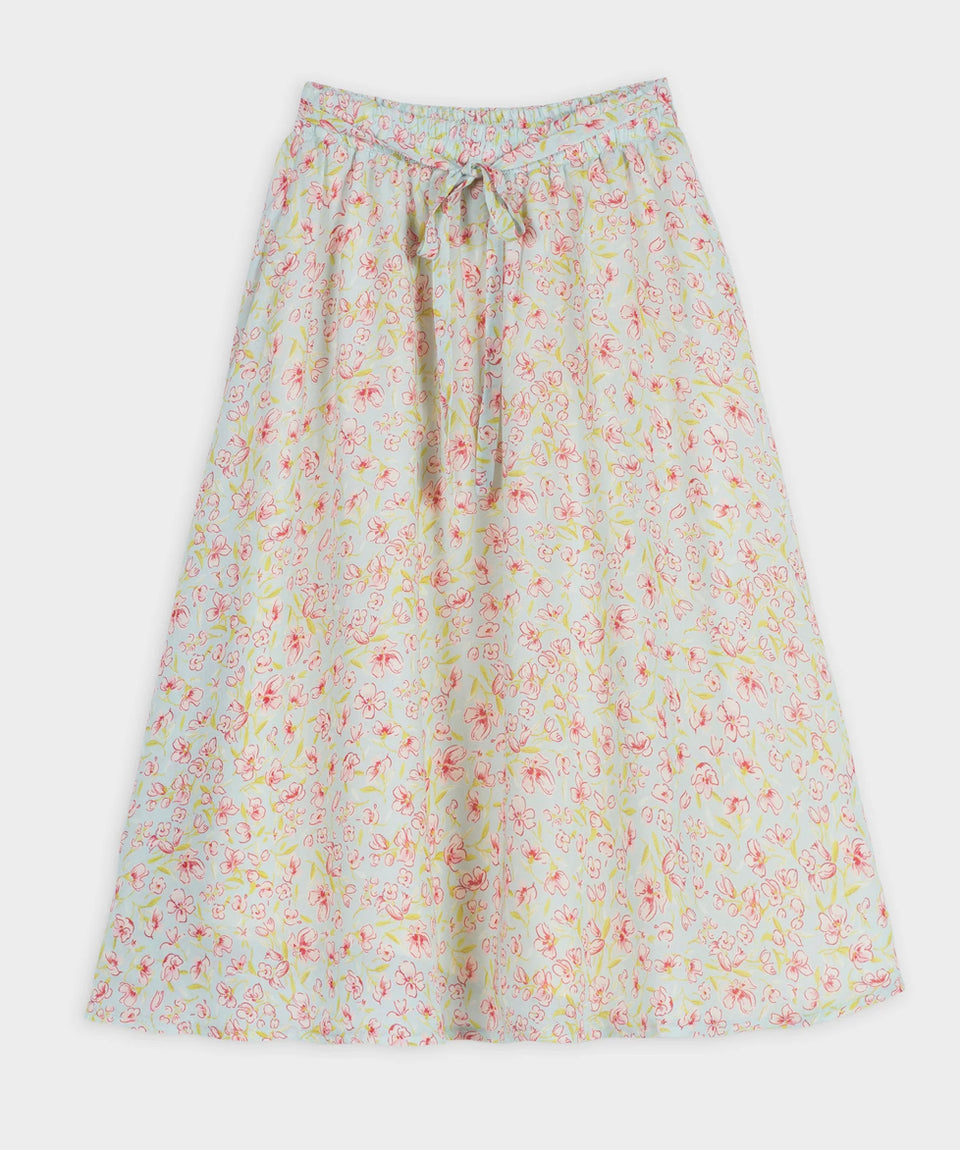 Yell-Oh Long Imprinted Flowers Skirt