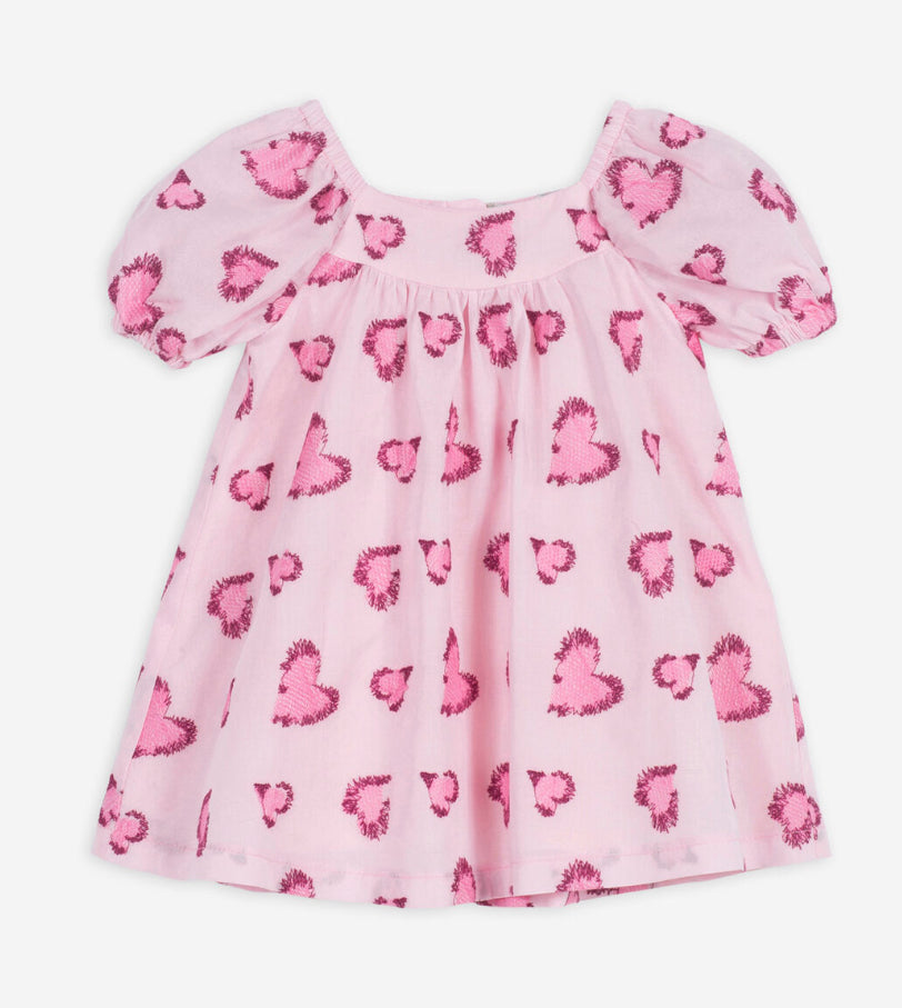 Yell-Oh Pink Embroidered Heart Dress