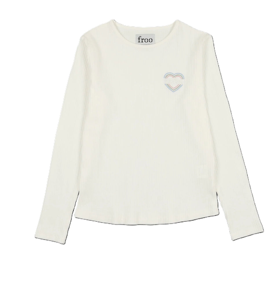 Froo White Tee with Froo Heart Embroidery
