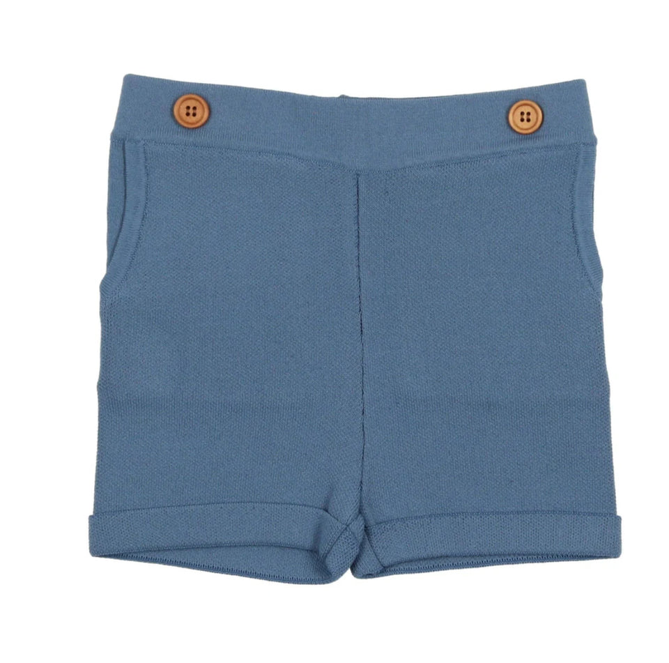 Sweet Threads Slate Blue Knit Shorts