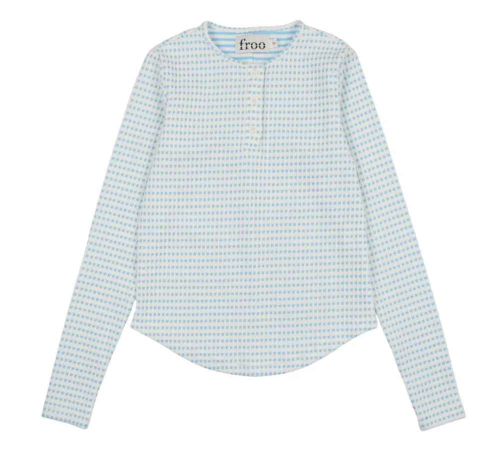 Froo Blue/White Checkered Textured Tee