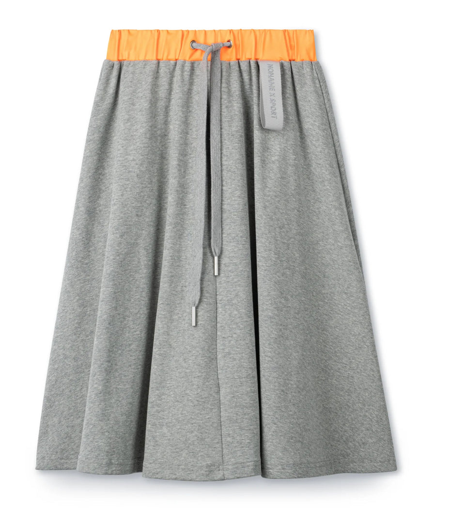 Noname Short Grey Skirt with Orange Waistband