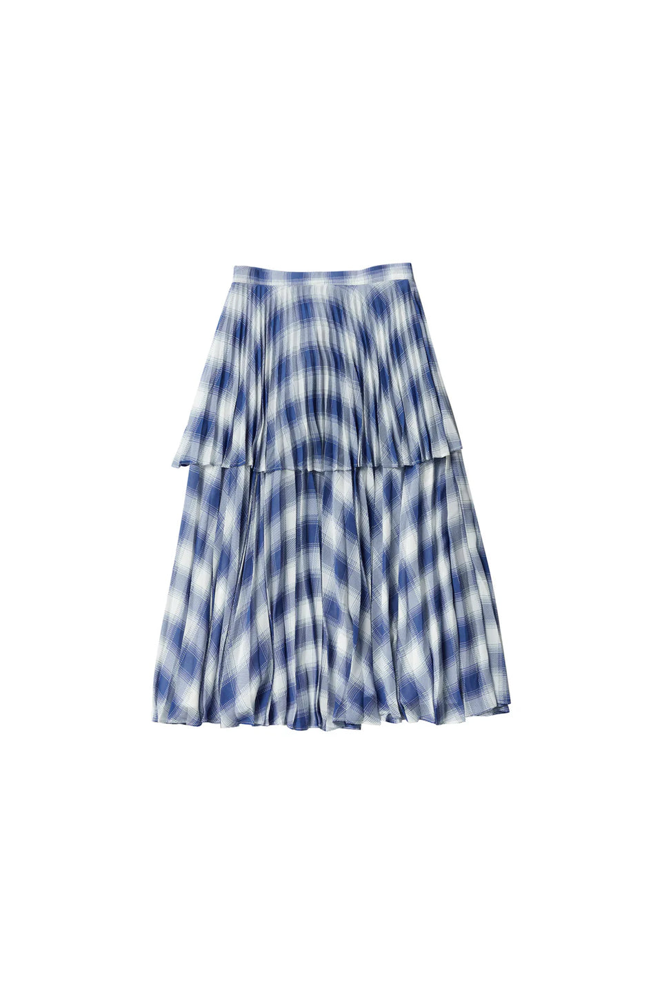 Elle Oh Elle Blue & White Checkered Short Ruffle Skirt