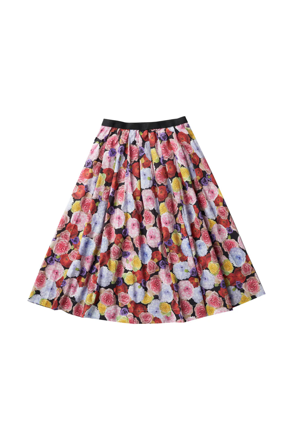 Elle Oh Elle Multicolor Rose Wide Pleat Skirt
