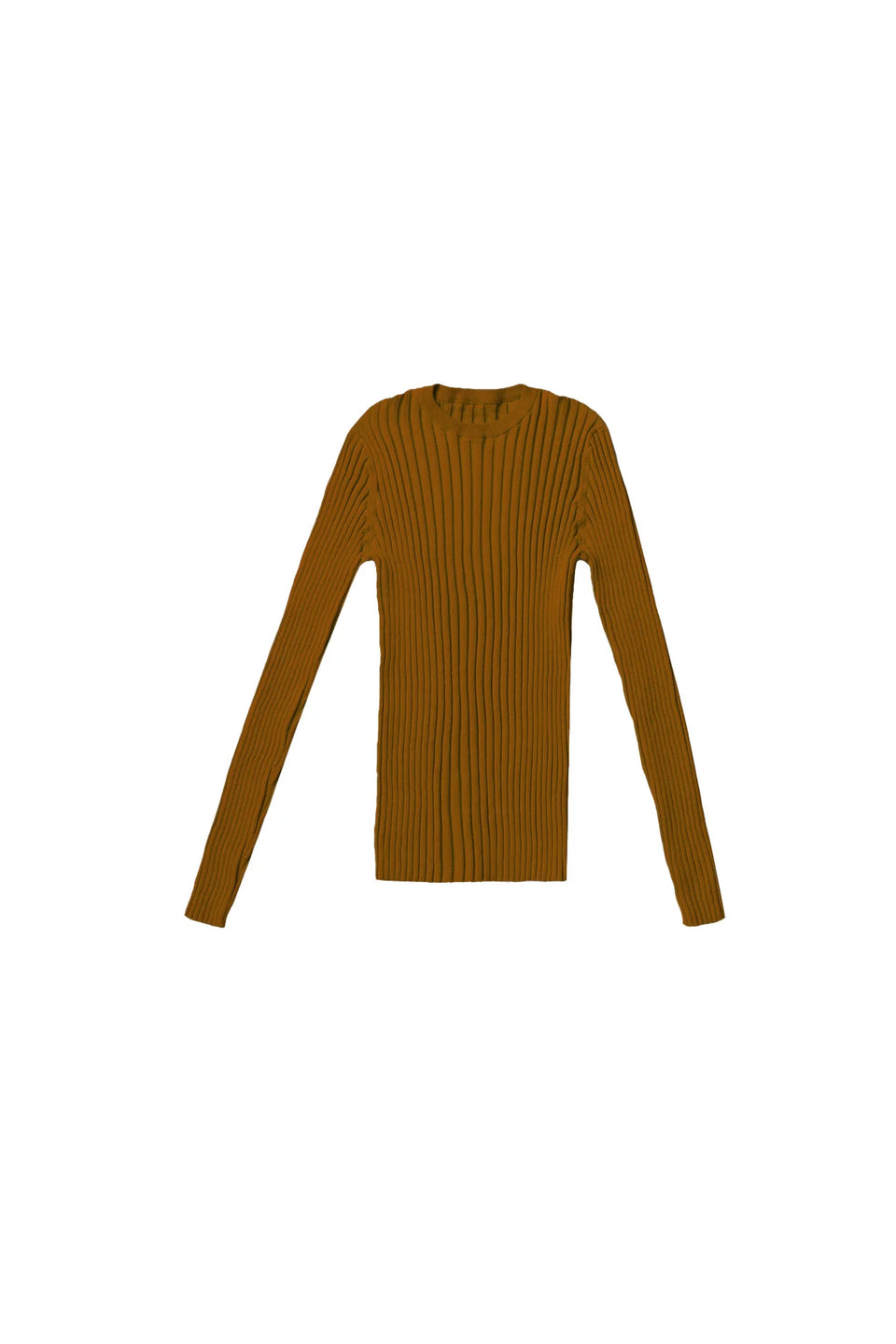 Elle Oh Elle Cognac Wide Ribbed Top