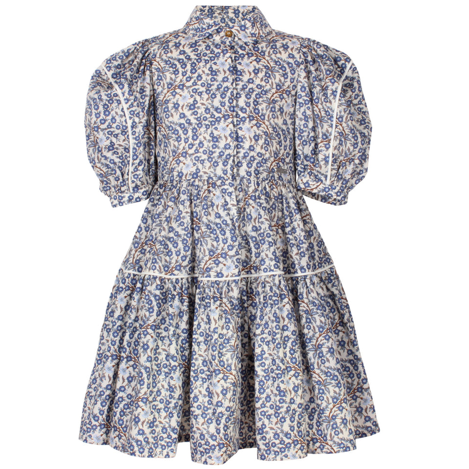 Jessie & James Ditsy Blue Flower Glistening Dress