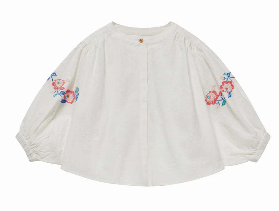 Cera Una Volta Embroidered White Christelle Blouse