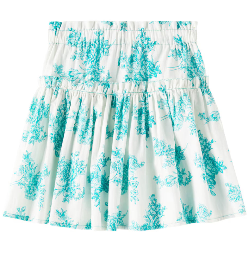 Cera Una Volta Green Toile De Jouy Skirt