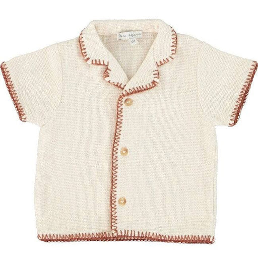 Bebe Organic Brown Trim Grandpa Shirt