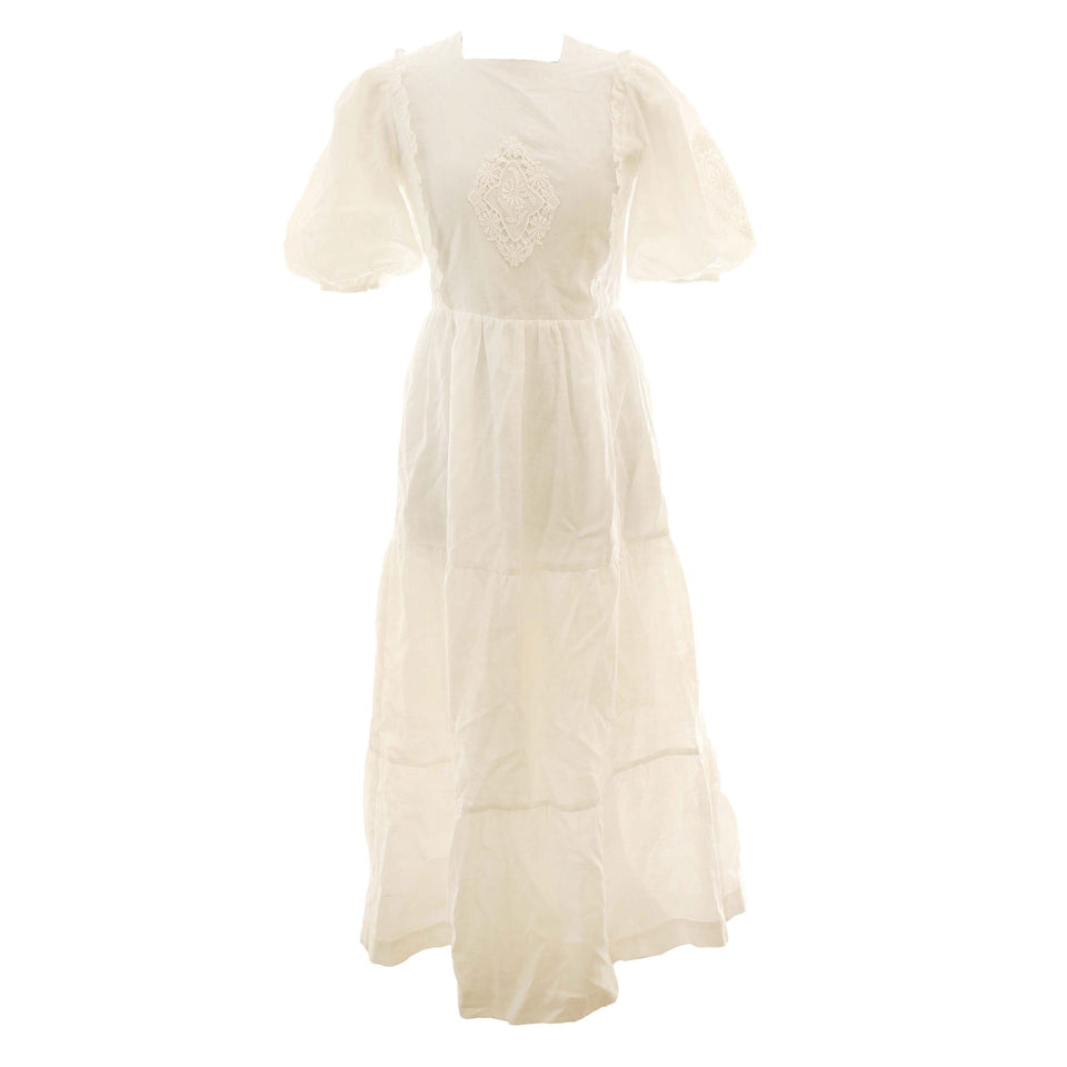 Hev White Embroidered  Dress