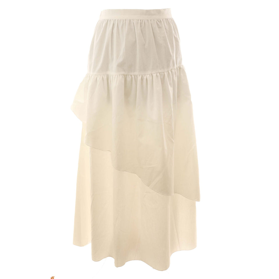 Hev White Ruffled Maxi Skirt
