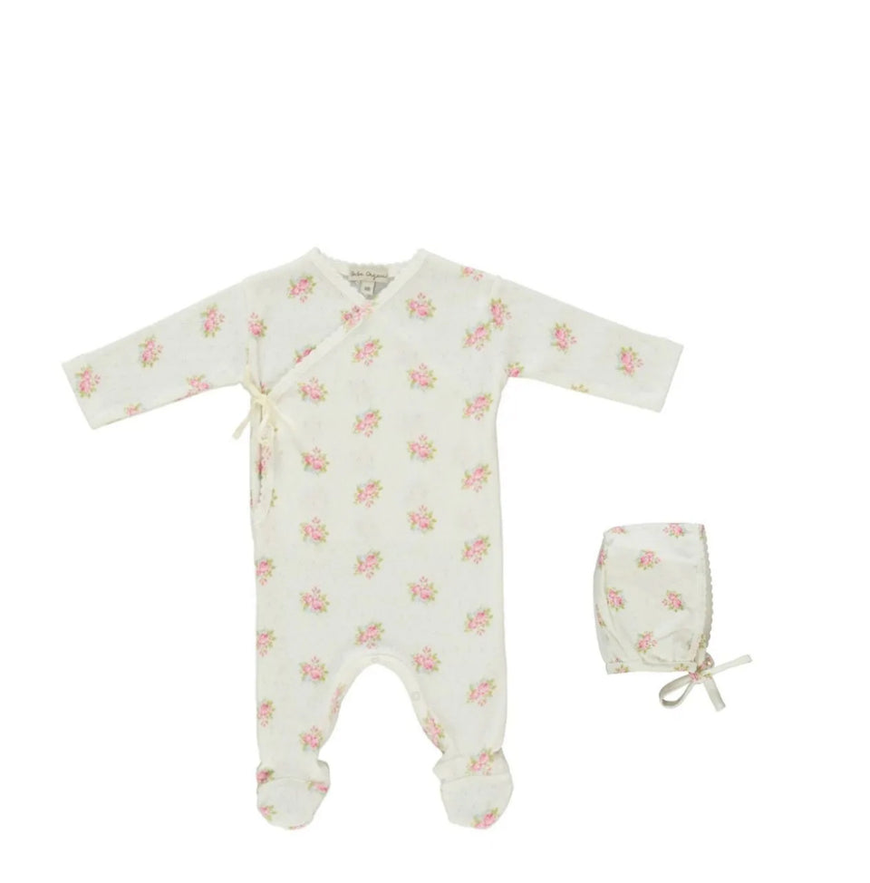 Bebe Organic Esme Garden Pointelle Layette Set with Bonnet
