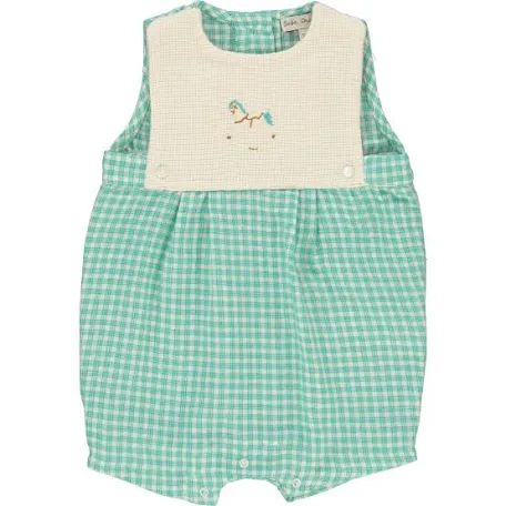 Bebe Organic Leo Romper Mediterranean Check