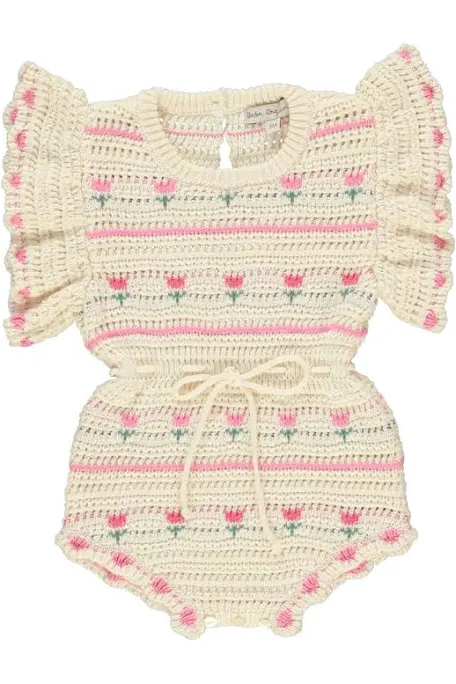 Bebe Organic Paloma Romper Tulip Crochet