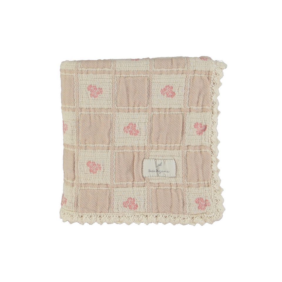 Bebe Organic Sand Floral Patchwork Blanket