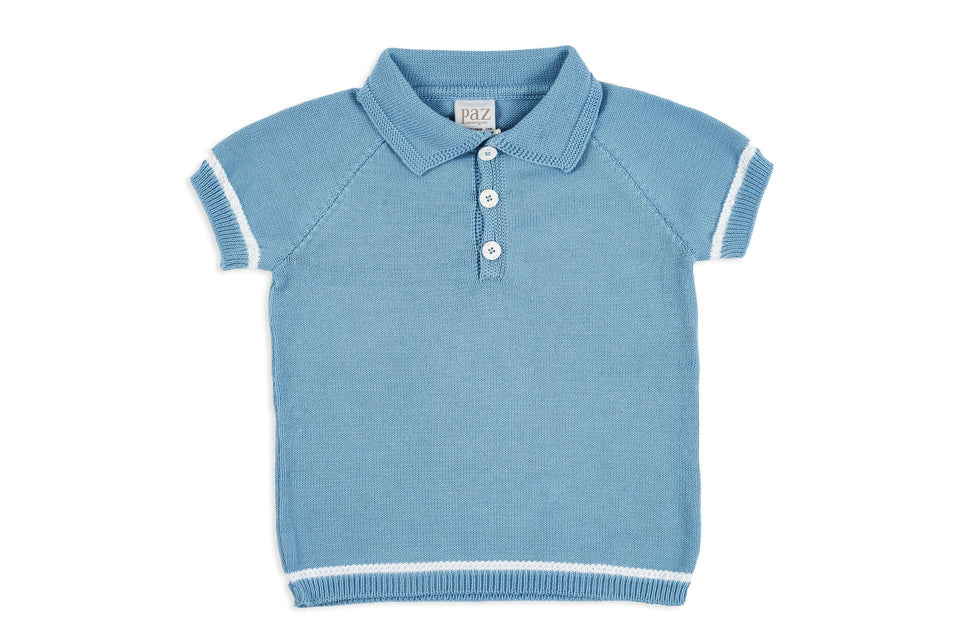 Paz Blue Polo Sweater