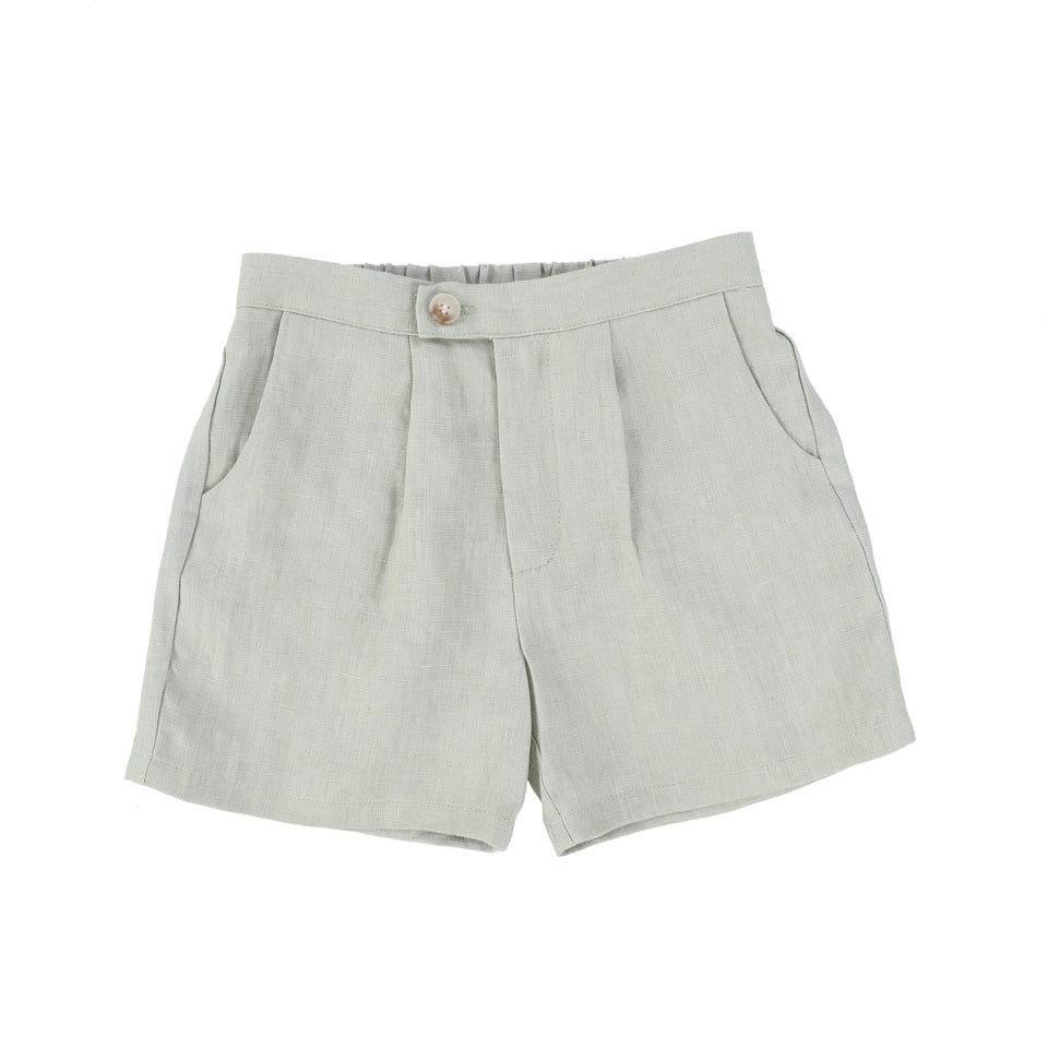 Le Bourdon Green Linen Shorts