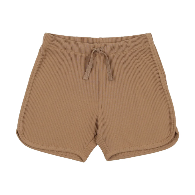 Coco Blanc Brown Ribbed Shorts