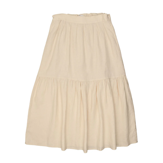 Coco Blanc Tan Linen Maxi Skirt