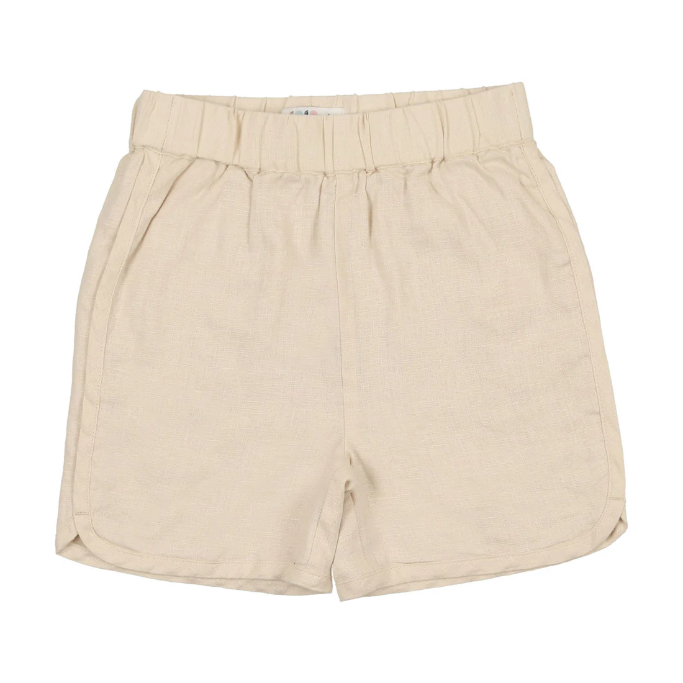 Coco Blanc Tan Linen Elastic Shorts