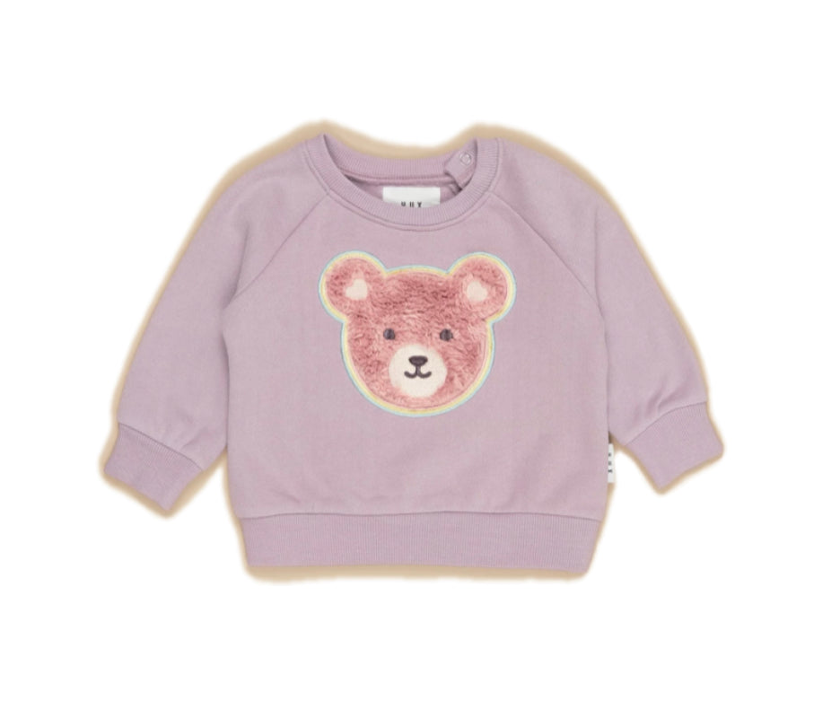 Hux Purple Sweatshirt with Furry Bear