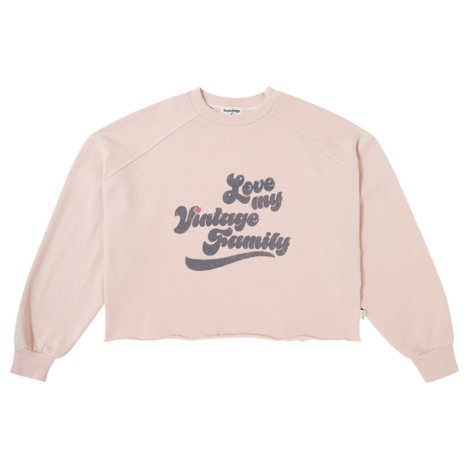 Tocoto Vintage Pink "Love Vintage Family" Sweatshirt