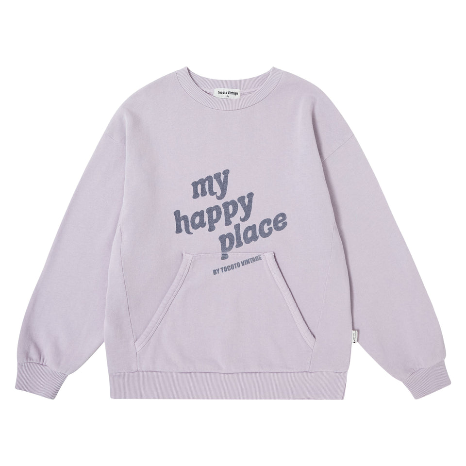 Tocoto Vintage Lilac "My Happy Place" Sweatshirt