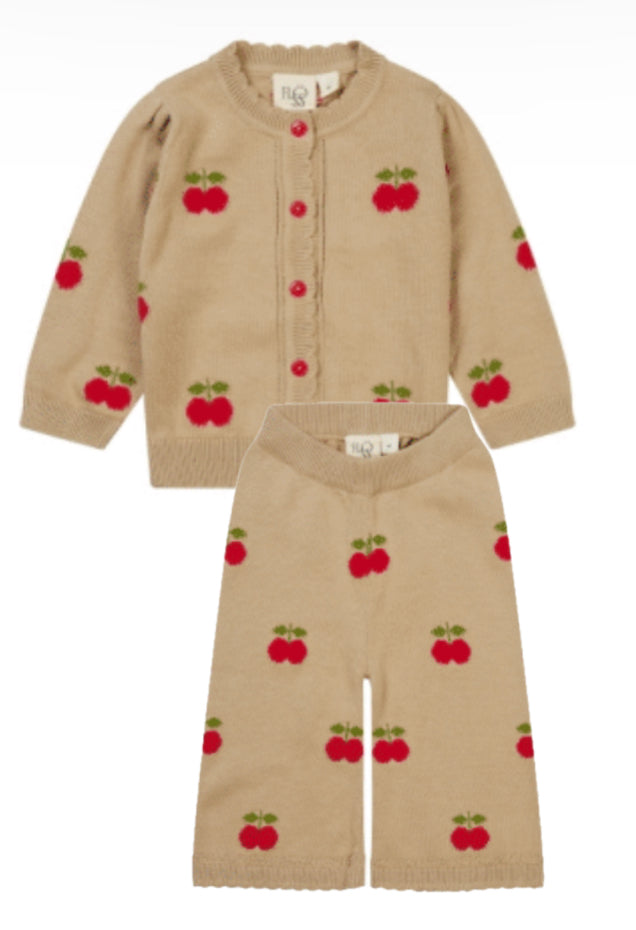 Floss Tan/Apple Barbra Cardigan Set -RUNS FULL SIZE DOWN ONE SIZE