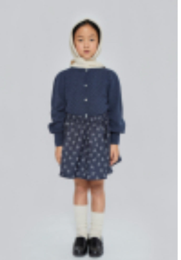 Mipounet Dark Blue Bow Allover Skirt