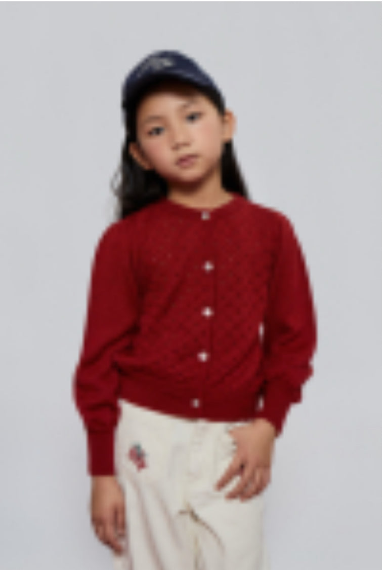 Mipounet Red Knit Cardigan