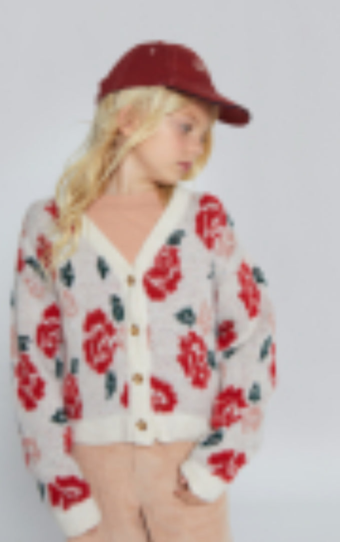 Mipounet Cream Floral Cardigan
