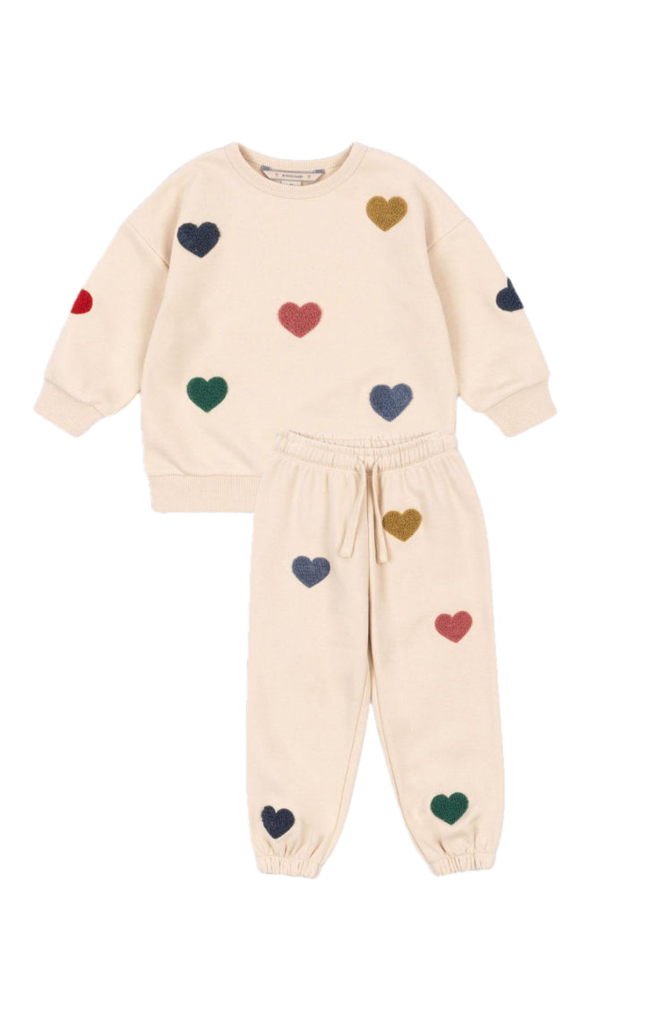 Konges Slojd Multi Heart Sweatset size down. Runs full.