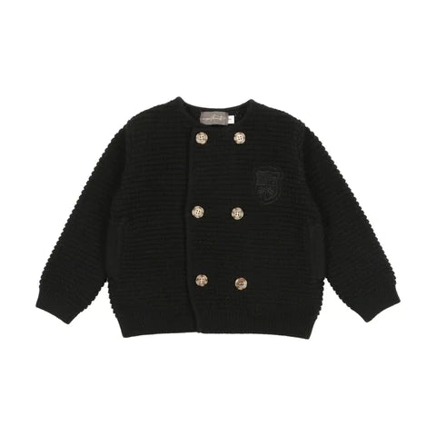 Sweet Threads Black Knit Double Breasted Blazer