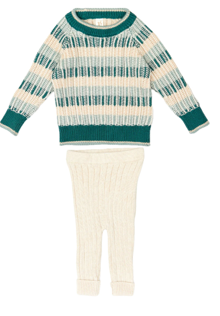 Tun Tun Evergreen/Oatmeal Mason Set