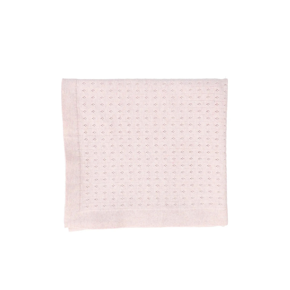 Bebe Jolee Pink Knit Pointelle Blanket