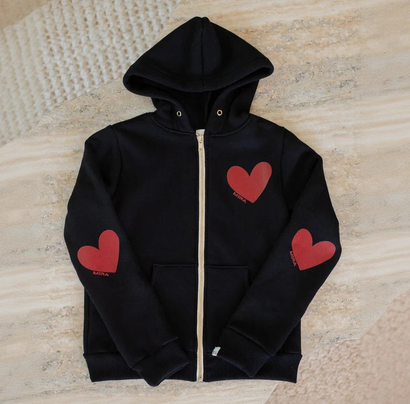 Mira LA Black Malibu Girl Zip Up Sweater