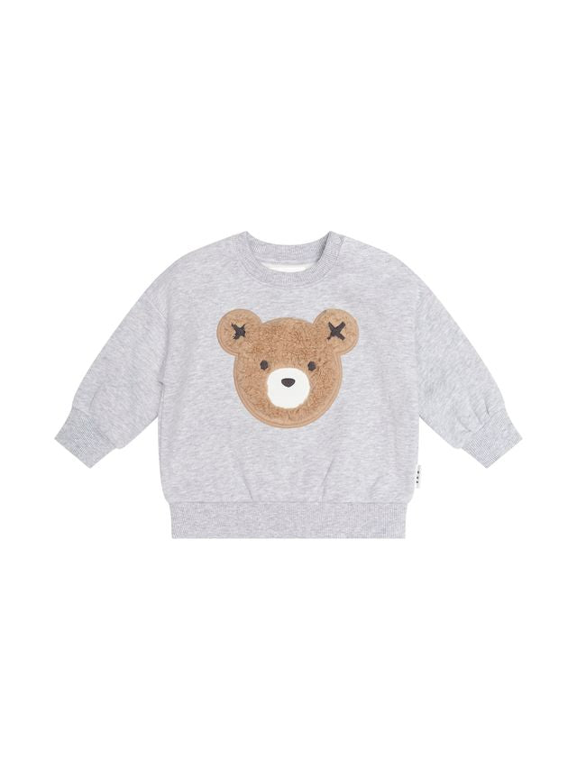Hux Grey Marle Bear Sweatshirt