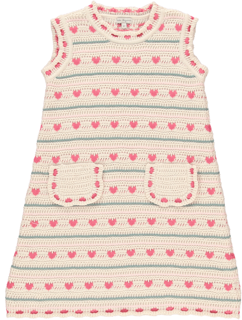 Bebe Organic Josie Heart Knit Dress