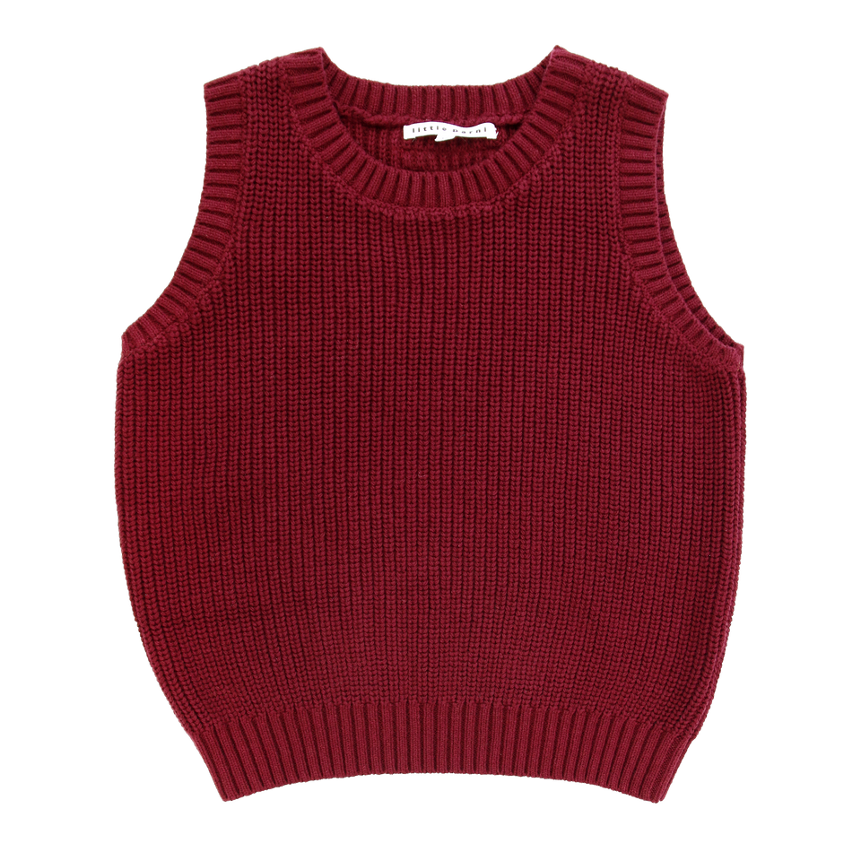 Little Parni Burgundy Knit Vest