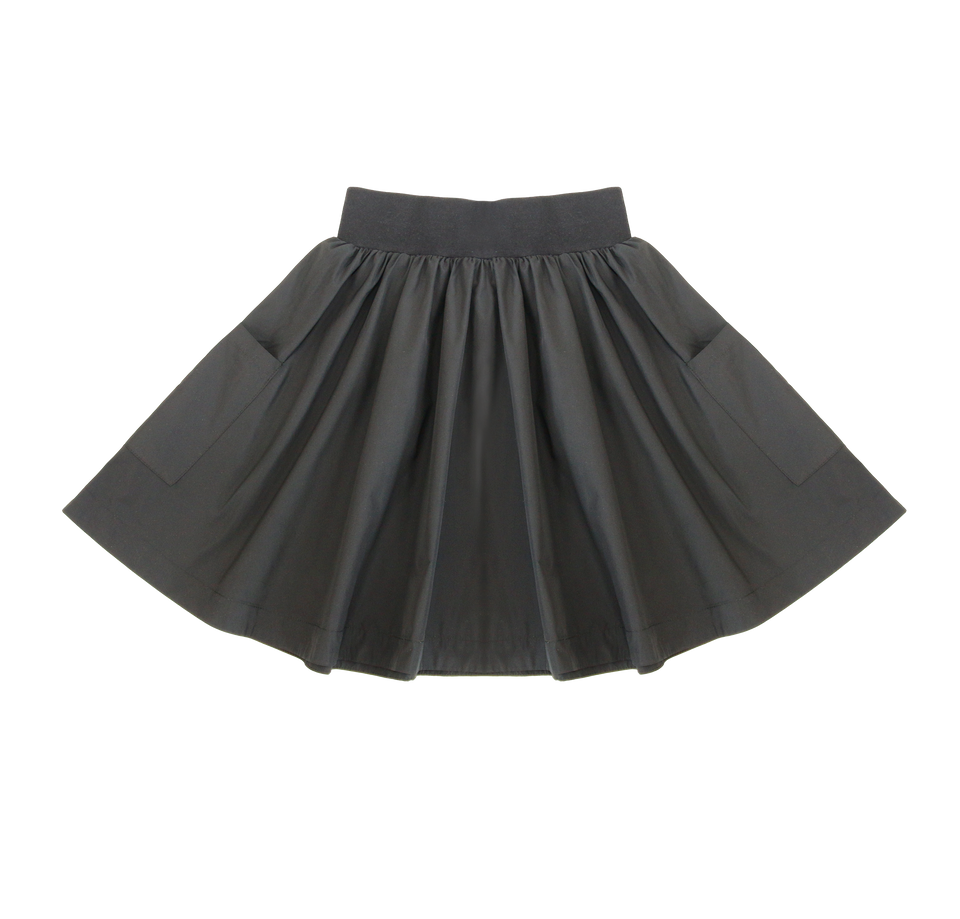 Little Parni Black Taffeta Skirt