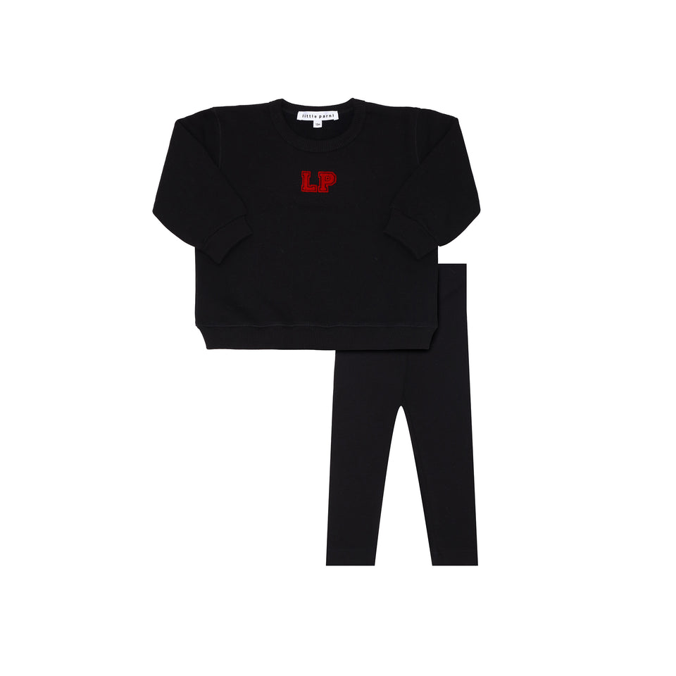 Little Parni Black LP Baby Sweatshirt Set