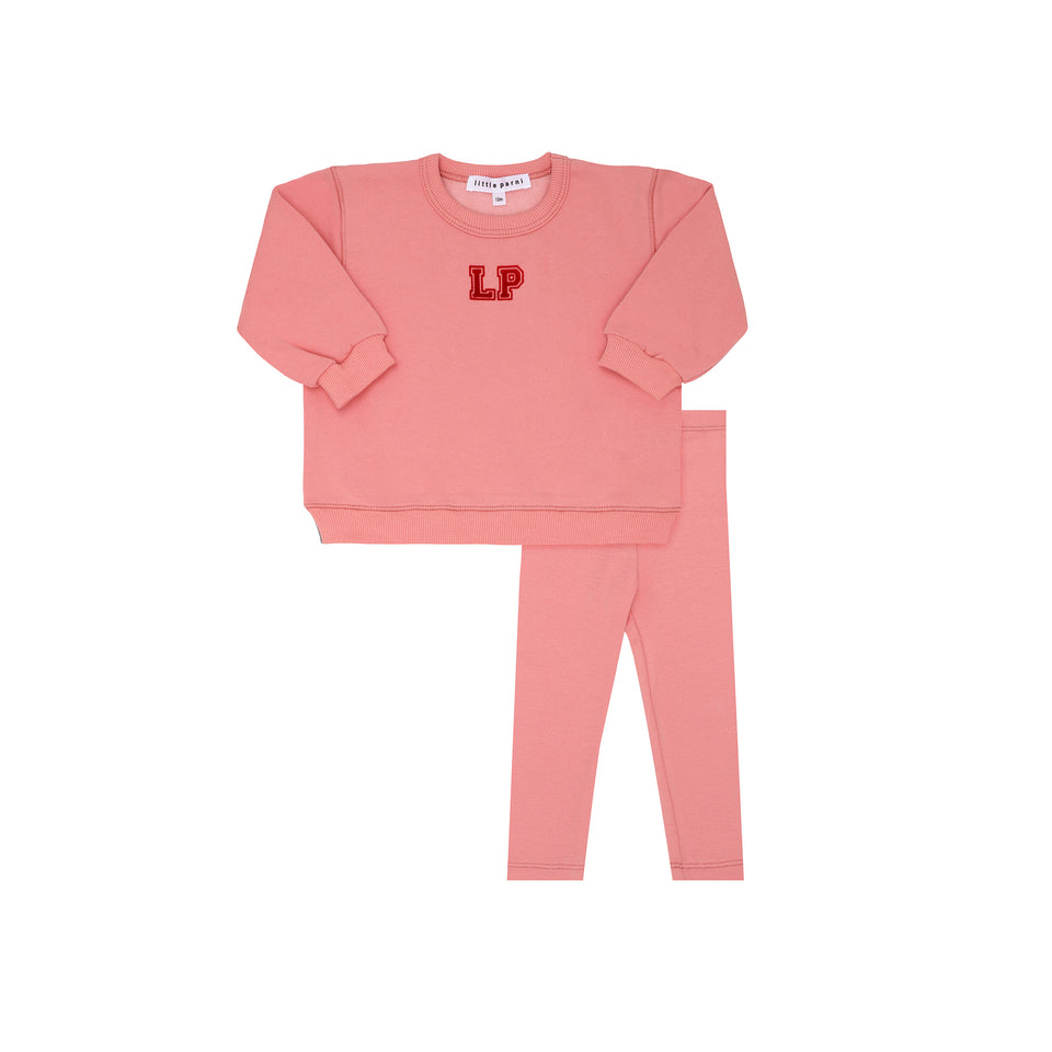 Little Parni Pink LP Baby Sweatshirt Set