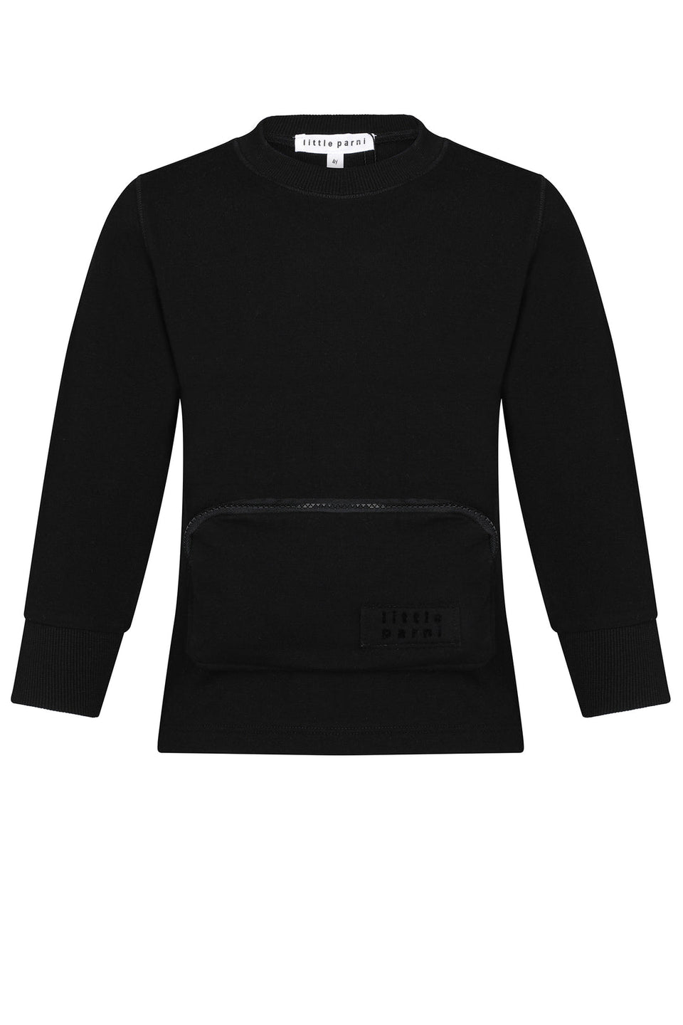Little Parni Black Boys Pocket Sweatshirt