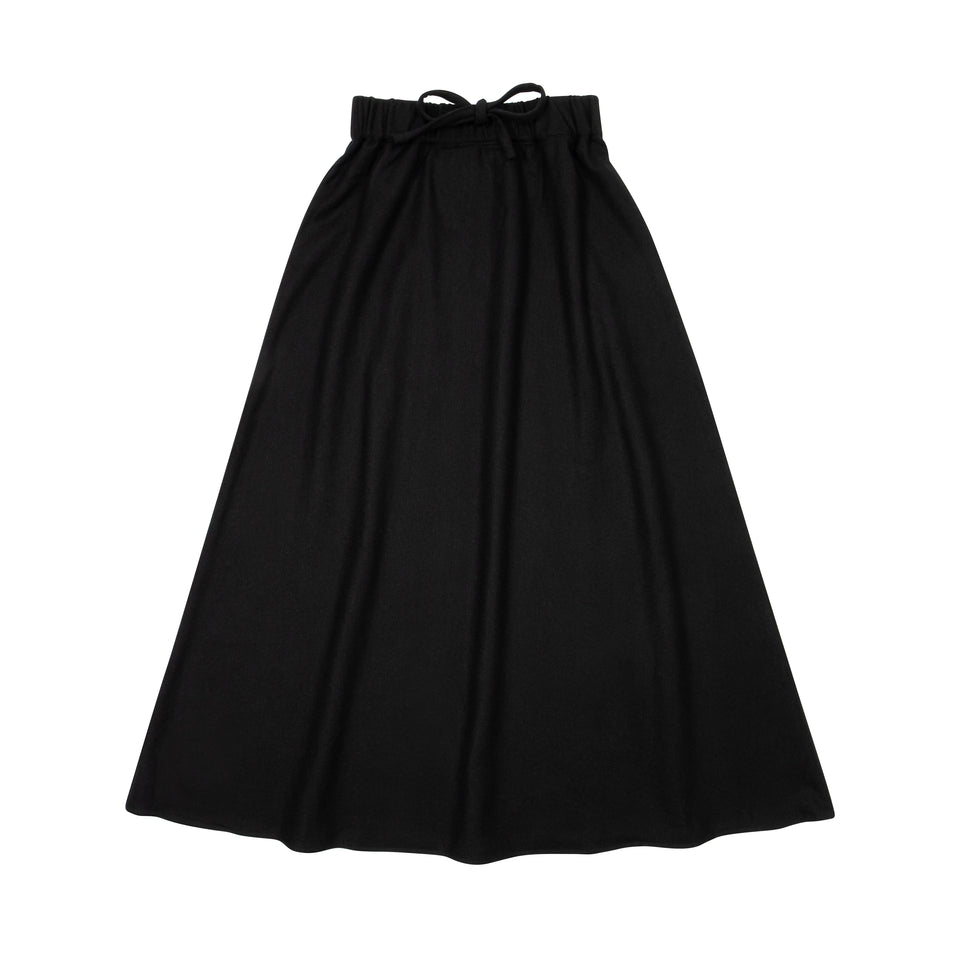 Kin+Kin Black Wool Maxi Skirt